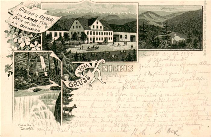 Kniebis Freudenstadt Gasthof Pension zum Lamm Wasserfaelle Landschaftspanorama S