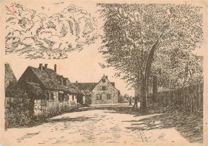 Beiertheim Karlsruhe Der heimilige Vorort Zeichnung von W. Jaeger Kuenstlerkarte