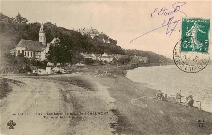 Chaumont 41-sur-Loire CHATEAU Les bords de le Loire a Chaumont L’Eglise et le Ch