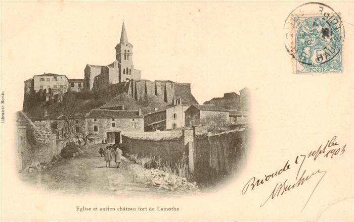 Lamothe 43 Haute-Loire Eglise et ancien chateau fort de Lamothe