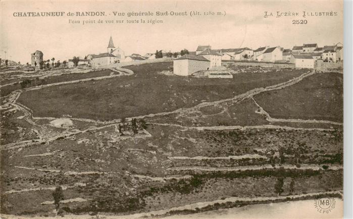 Chateauneuf-de-Randon 48 Lozere Vue generale Sud Ouest