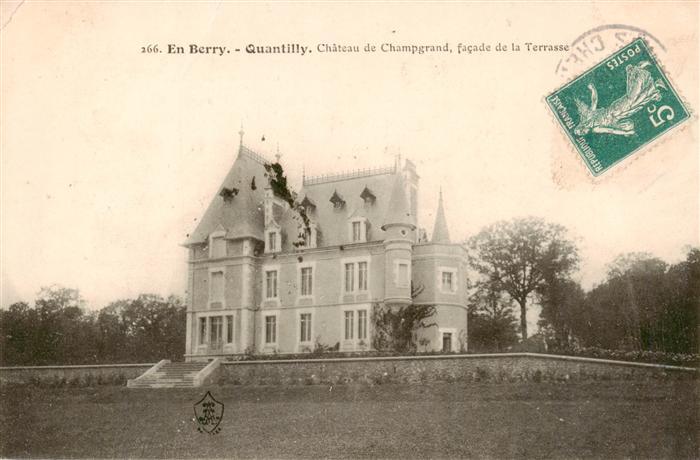Quantilly 18 Cher Chateau de Champgrand facade de la Terrasse