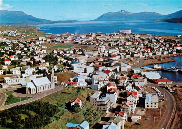 Akureyri Iceland Fliegeraufnahme