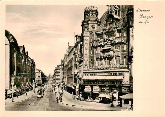 Dresden Elbe Prager Strasse vor der Zerstoerung im Februar 1945
