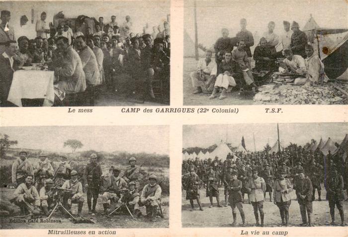 Garrigues-Sainte-Eulalie 30 Gard Le mess TSF Mitrailleuses en action La vie au c