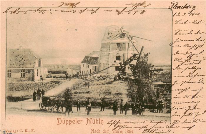 Flensburg  Schleswig-Holstein Dueppeler Muehle nach dem Sturm von1864