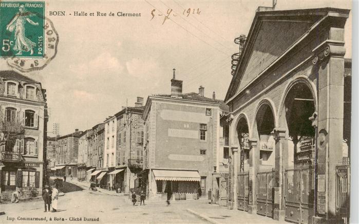 Boen-sur-Lignon 42 Loire Halle et Rue de Clermont