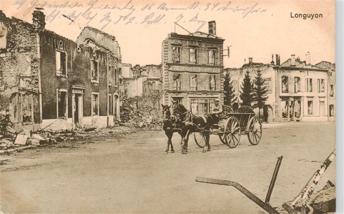 Longuyon 54 Meurthe-et-Moselle Zerstoertes Dorf in WK1
