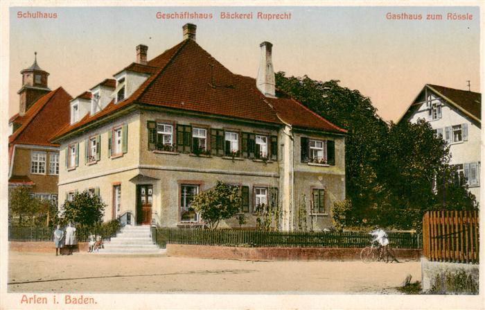Arlen Rielasingen-Worblingen BW Schulhaus Geschaeftshaus Baeckerei Ruprecht Gast