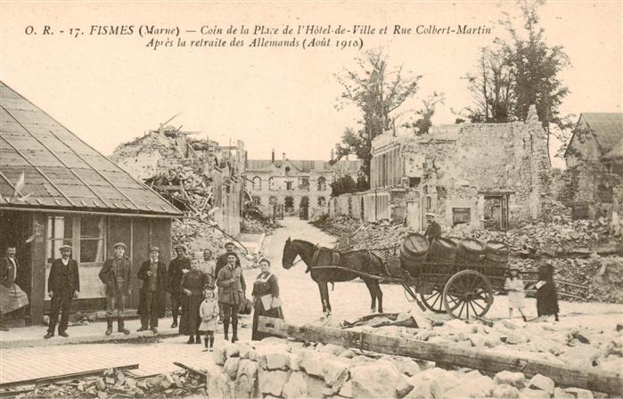 Fismes 51 Marne Coin de la Place de l’Hotel de Villeet Rue Colbert Martin