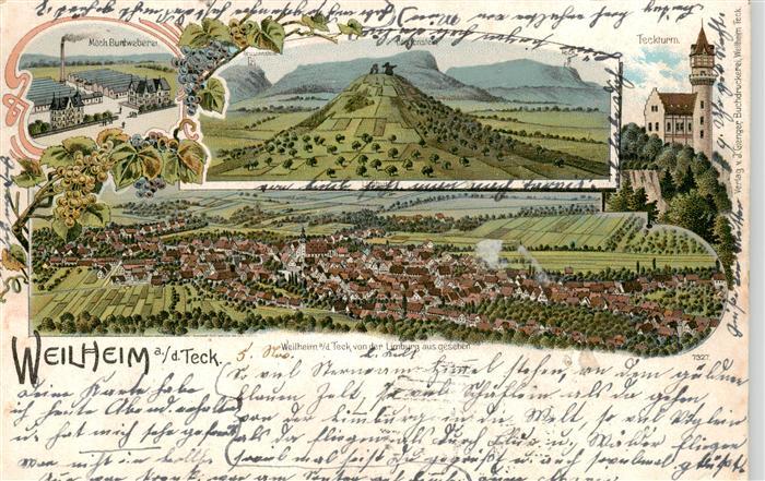 Weilheim Teck Mech Buntweberei Teckturm Panorama