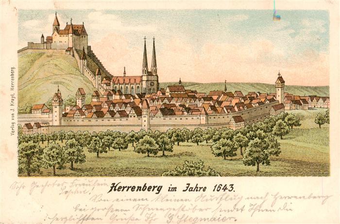 Herrenberg Gaeu BW Altes Staedtebild von 1643