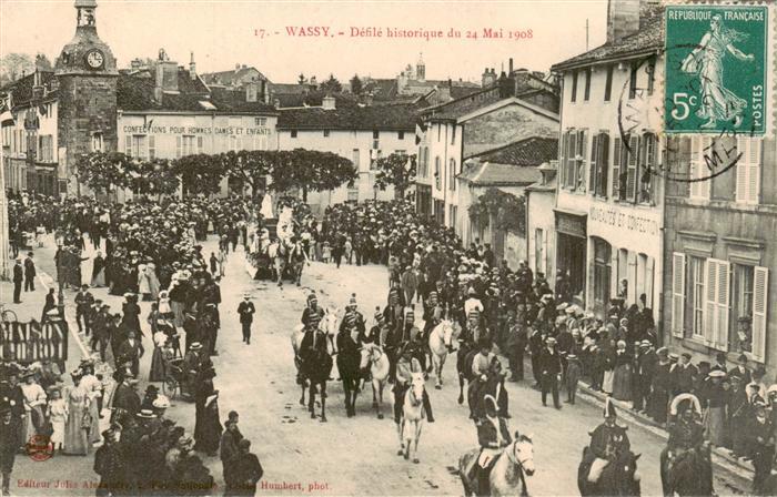 Wassy 52 Haute-Marne Defile historique du 24 Mai 1908
