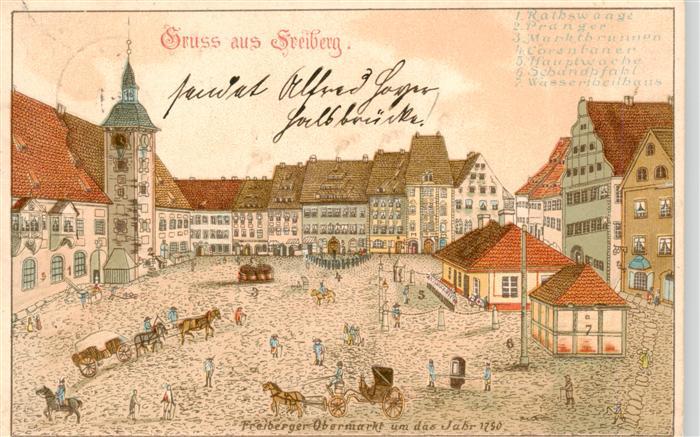 Freiberg  Sachsen Freiberger Obermarkt um 1250