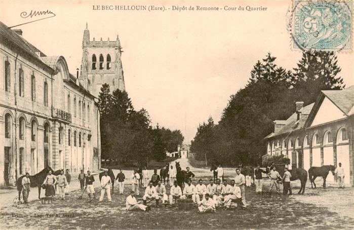 Le Bec-Hellouin 27 Eure Depot de Remonte Cour du Quartier
