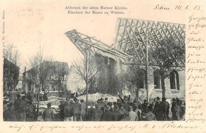 Marne  Holstein Abbruch der alten Marner Kirche