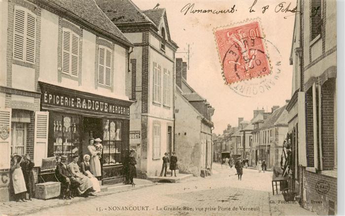 Nonancourt 27 Eure La Grande Rue vue prise Porte de Verneuil