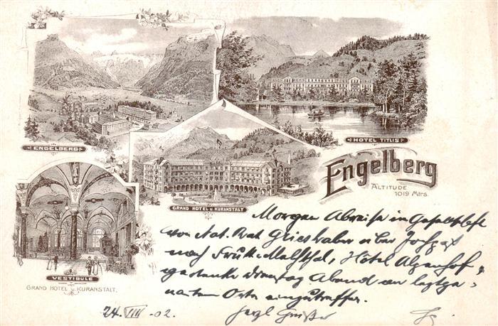 Engelberg  OW Panorama Grand Hotel und Kuranstalt Vestibule Hotel Titlis