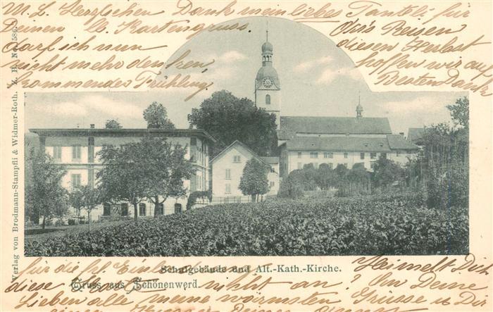 Schoenenwerd SO Schulgebaeude und Alt Kath Kirche