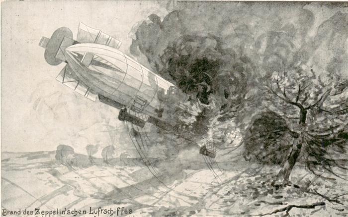 Ludwigshafen Bodman-Ludwigshafen Bodensee Brand des Zeppelinschen Luftschiffes Z