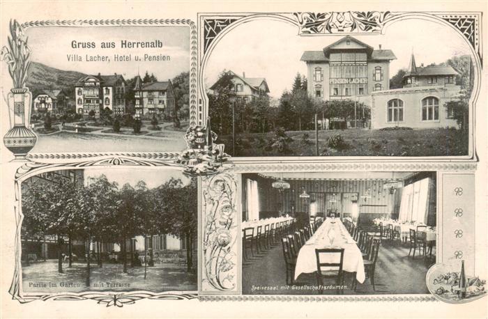 Herrenalb Bad Herrenalb Villa Lacher Hotel Pension Garten Speisesaal