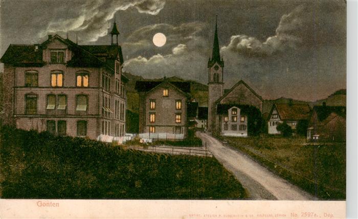 Gonten IR Ortspartie mit Kirche