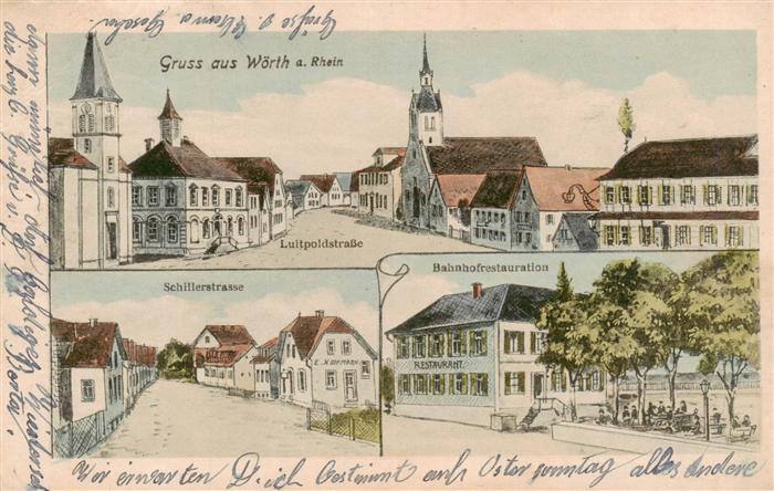 Woerth Rhein Luitpoldstrasse Schillerstrasse Bahnhofrestauration