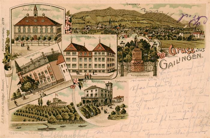 Gailingen Singen BW Schule und Rathaus Ludwigsheim Rheinburg Friedrichsheim Krie