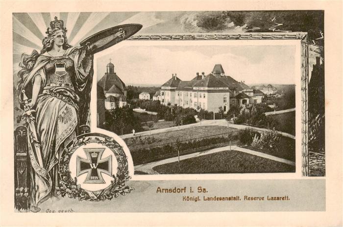 Arnsdorf  Sachsen Koenigl Landesanstalt Reserve Lazarett Feldpost