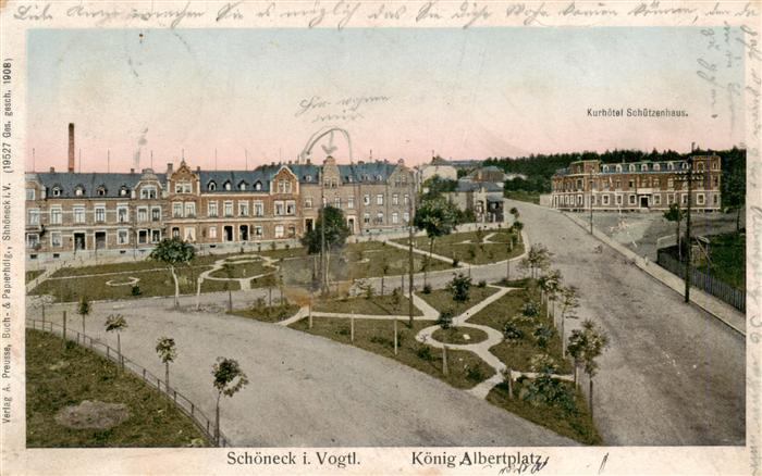 Schoeneck Vogtland Koenig Albertplatz Kurhotel Schuetzenhaus