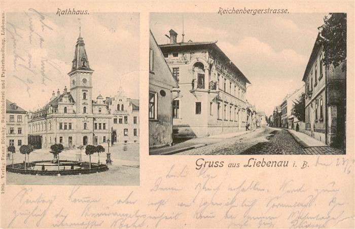 Liebenau Hodkovice nad Mohelkou CZ Rathhaus Reichenbergerstrasse