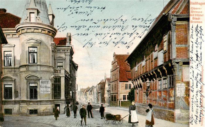Stadthagen Obernstrasse mit Hotel Stadt Bremen