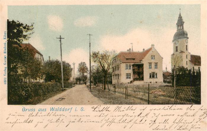 Walddorf  Sachsen Oberlausitz Ortspartie Kirche