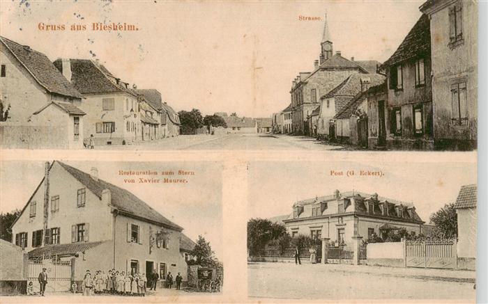 Biesheim 68 Haut-Rhin Strasse Restauration zum Stern Post