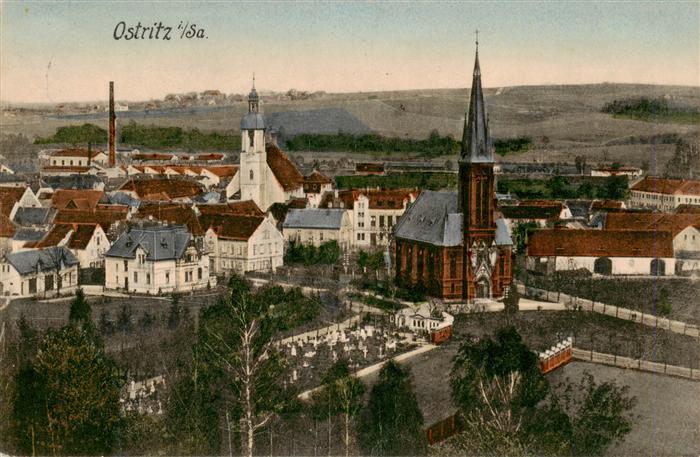 Ostritz Sachsen Panorama mit Kirchen