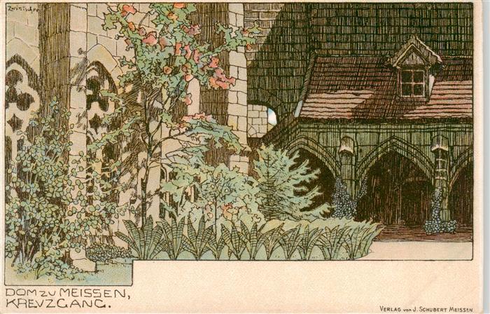 Meissen Elbe Sachsen Dom zu Meissen Kreuzgang Kuenstlerkarte