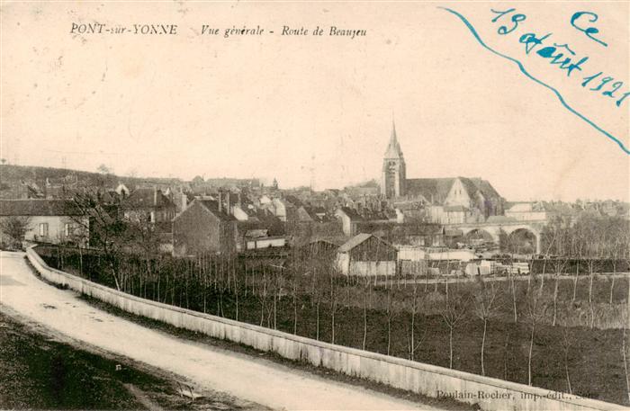 Pont-sur-Yonne 89 Vue générale Route de Beaujeu