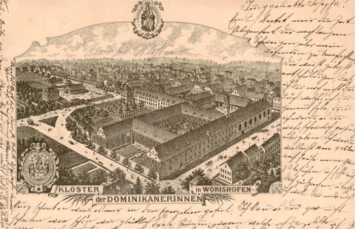 Woerishofen Kloster der Dominikanerinnen Litho Deutsche Reichspost