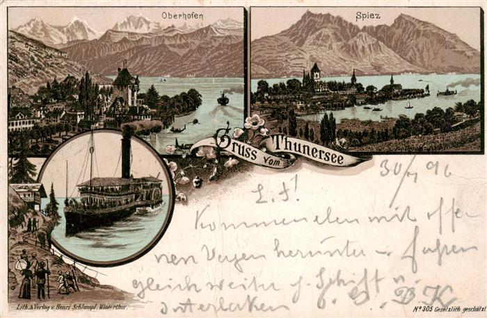 Thunersee BE Oberhofen Raddampfer Spiez