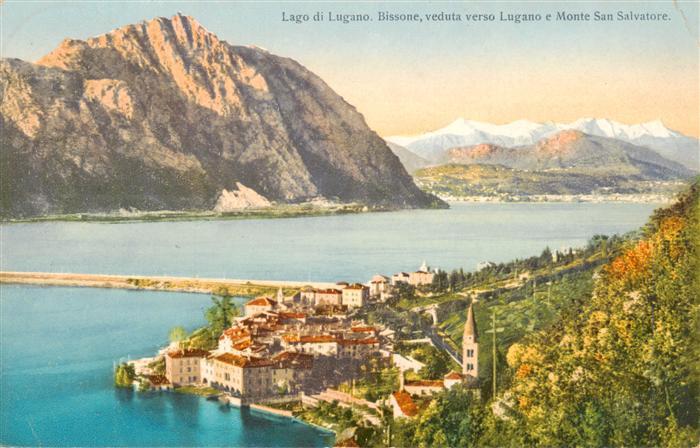 Bissone Lago di Lugano TI e Monte San Salvatore