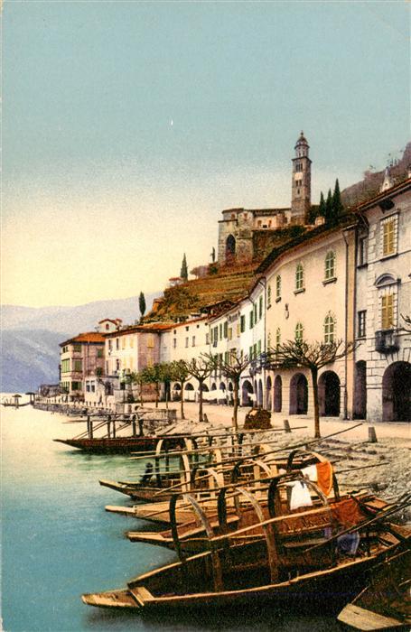 Morcote Lago di Lugano TI Panorama Bootsliegeplatz