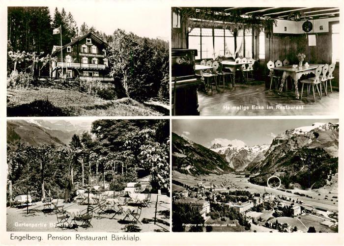 Engelberg  OW Pension Restaurant Baenklialp Restauant Gartenpartie Panorama