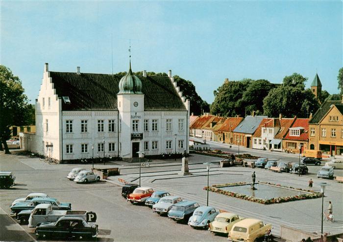 Maribo DK Torvet og Raadhuset