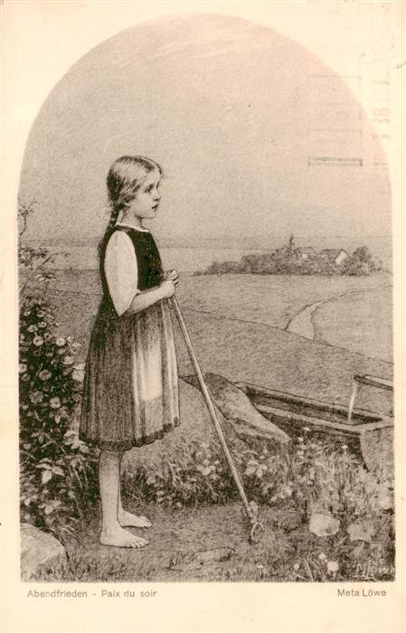 Kuenstlerkarte Nr.80 Meta Loewe Verlag K. Girtanner Maedchen