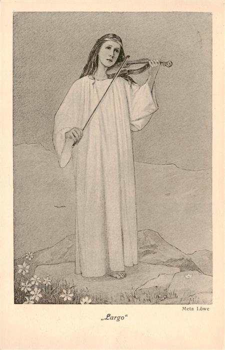 Kuenstlerkarte Nr.81 Meta Loewe Largo Gitarre