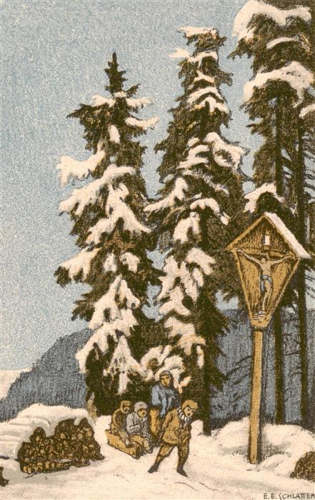 Schlatter E.E. Kuenstlerlitho Tanenbaum Schnee