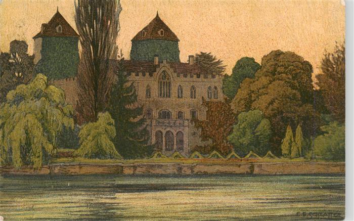 Schlatter E.E. Kuenstlerlitho Schloss Gottlieben