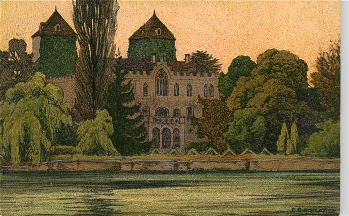 Schlatter E.E. Kuenstlerlitho Schloss Gottlieben