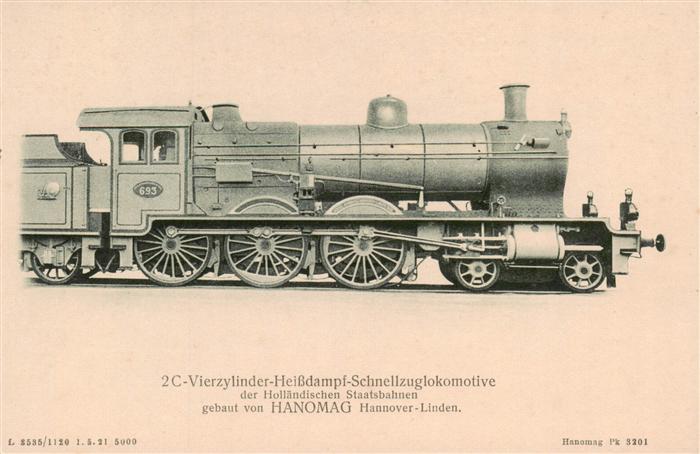 Lokomotive Eisenbahn Railway 2C-Vierzylinder-Heißdampf-Schnellzug Ha