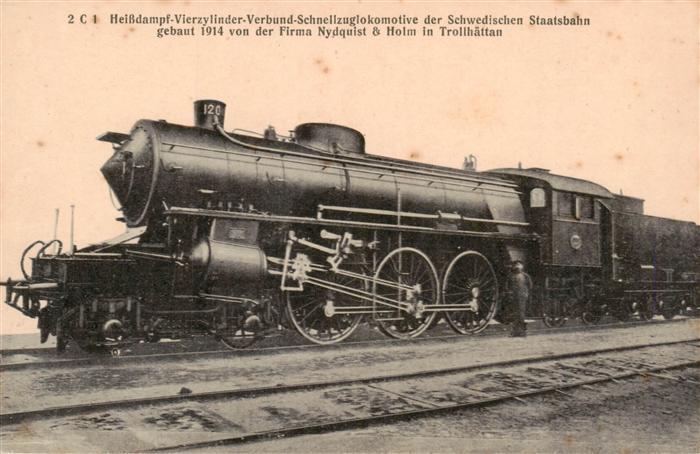 Lokomotive Eisenbahn Railway 2C1 Heissdampf-Vierzylinder-Verbund-Schnellzug